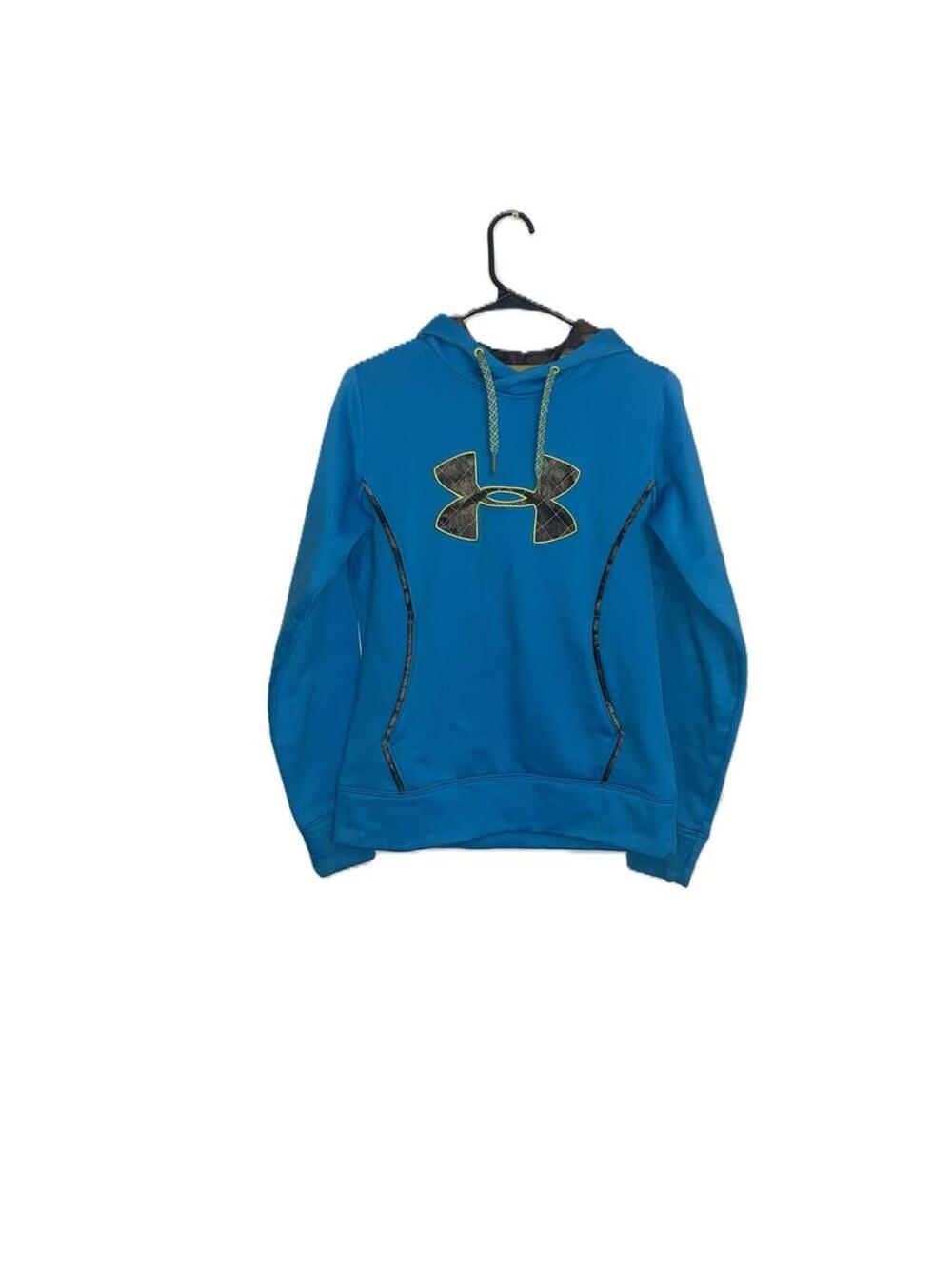Under Armour Blue Camo Logo Hoodie Small Athletic Sweatshirt Women